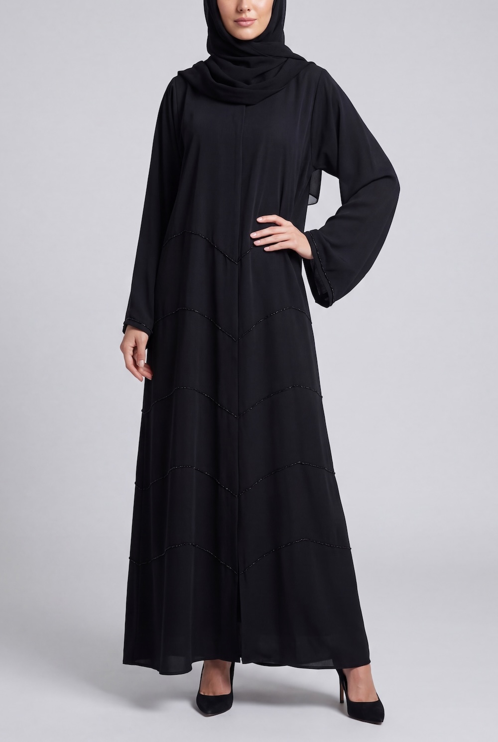 Black Embellished Abaya