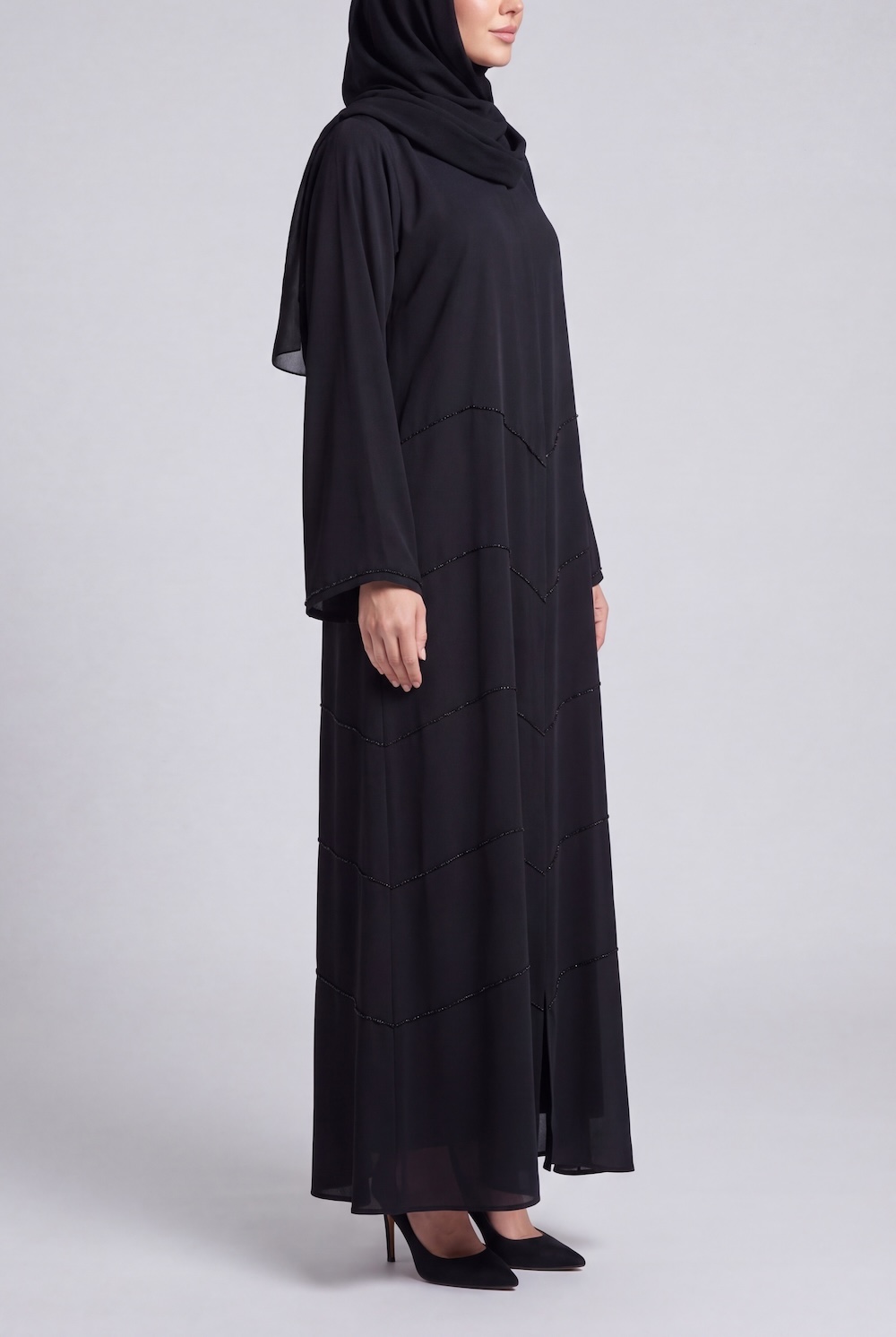 Black Embellished Abaya - Image 2