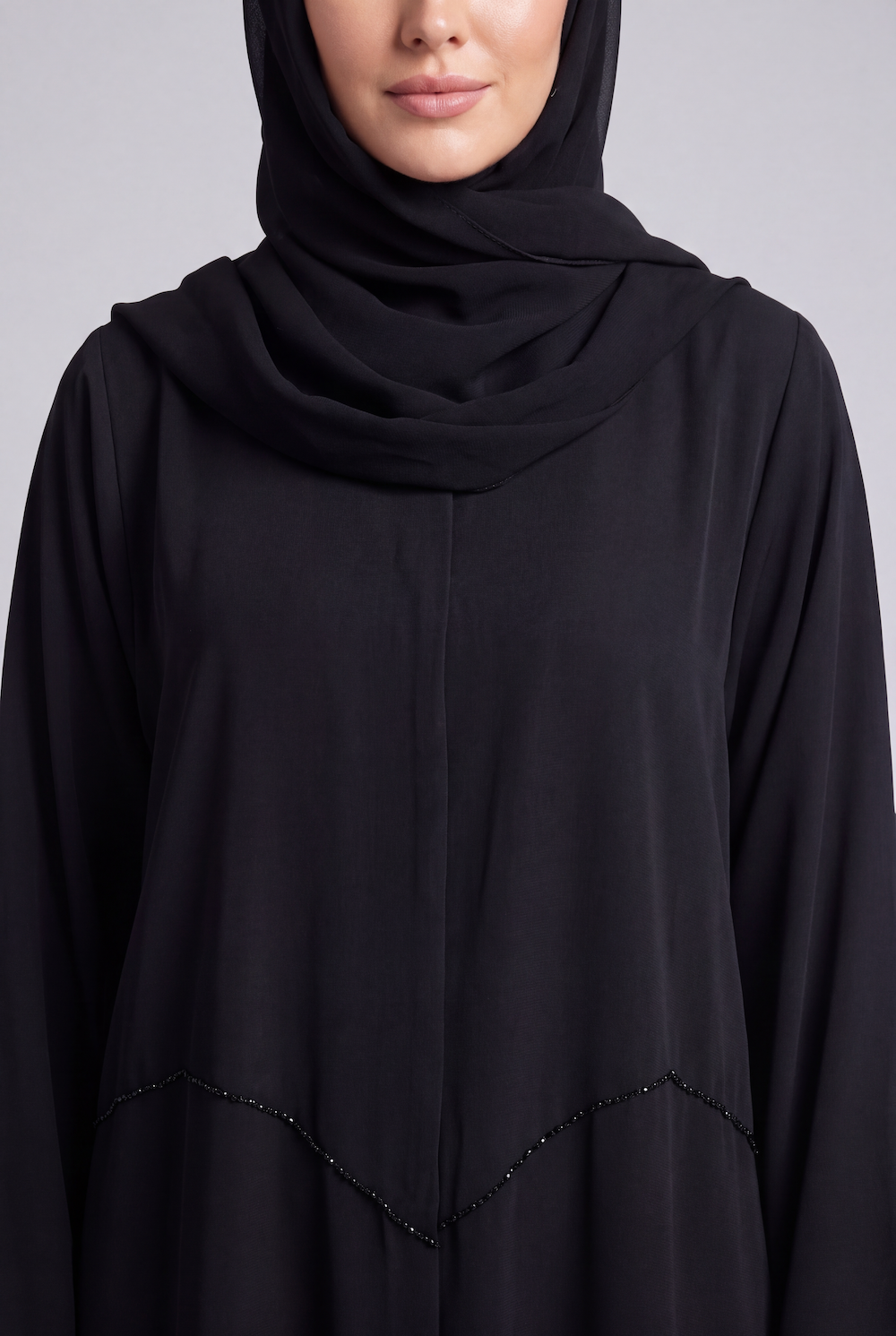Black Embellished Abaya - Image 4