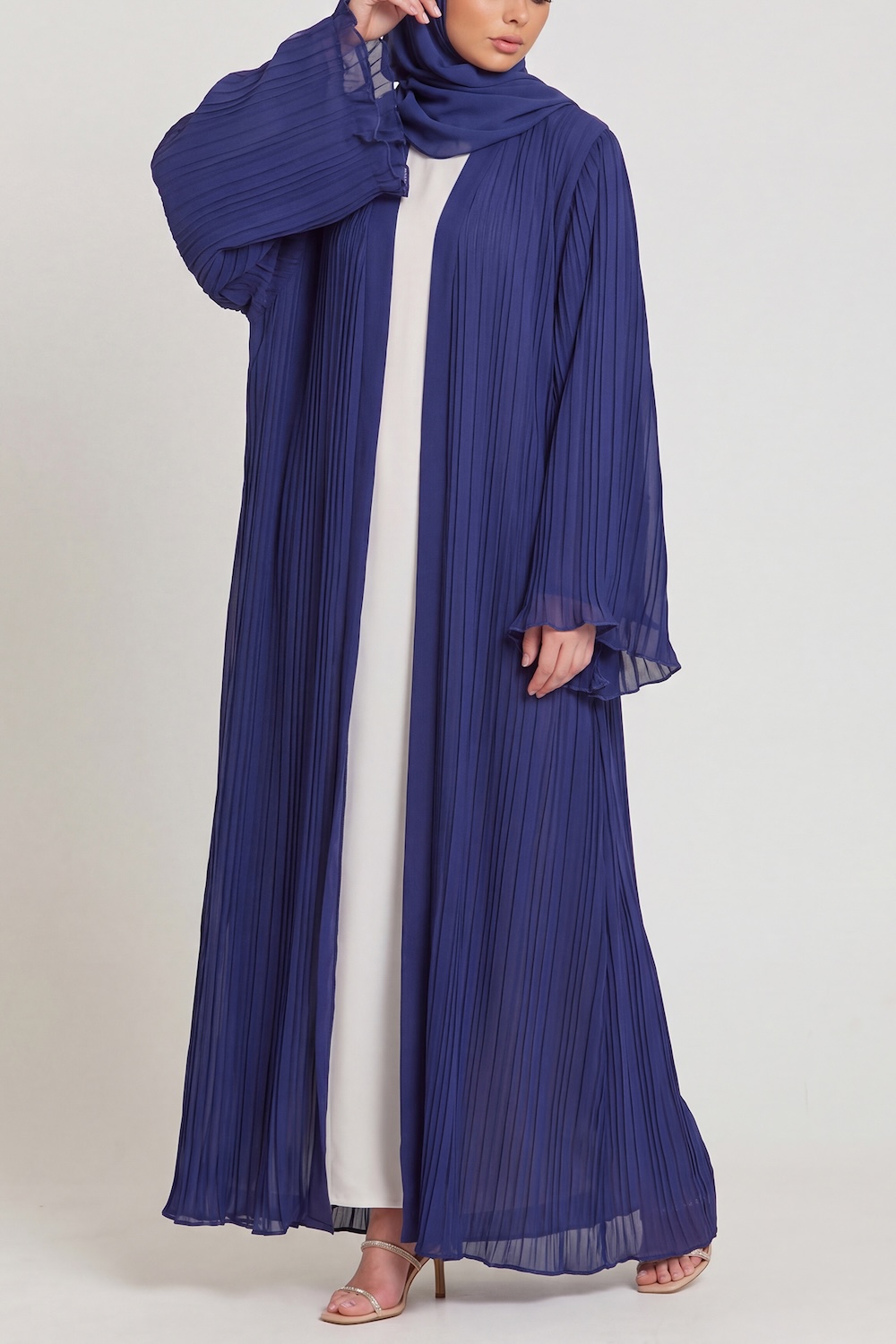 Royal Blue Pleated Abaya